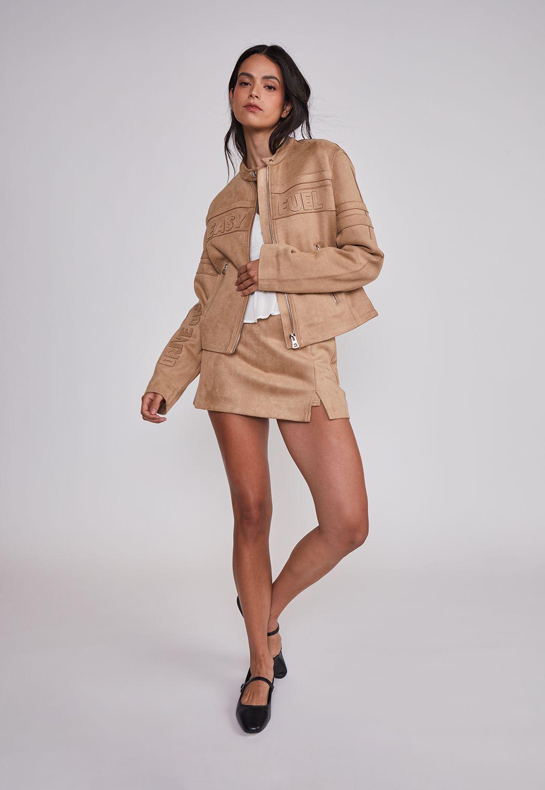 Falda Mujer Suede Con Short Camel Sioux-2