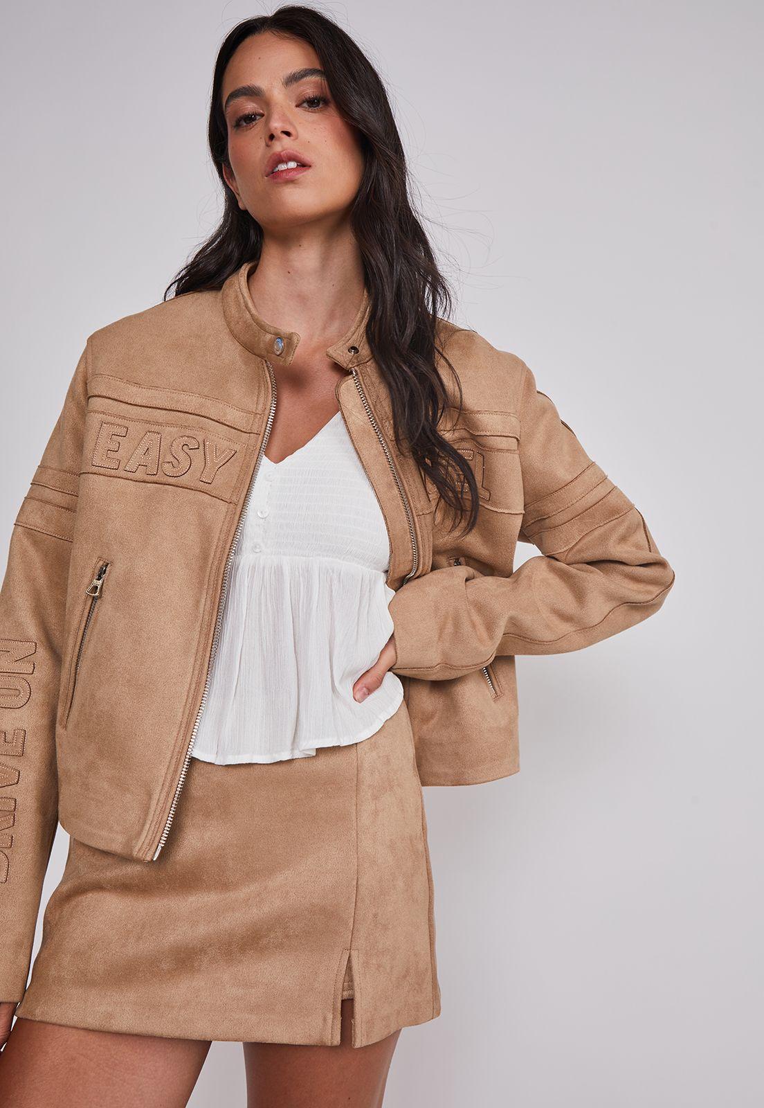 Falda Mujer Suede Con Short Camel Sioux-4