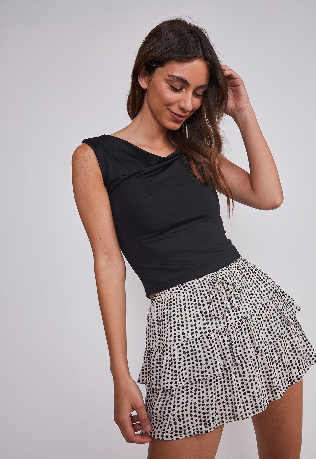 Falda Mujer Lunares Crudo Sioux-1