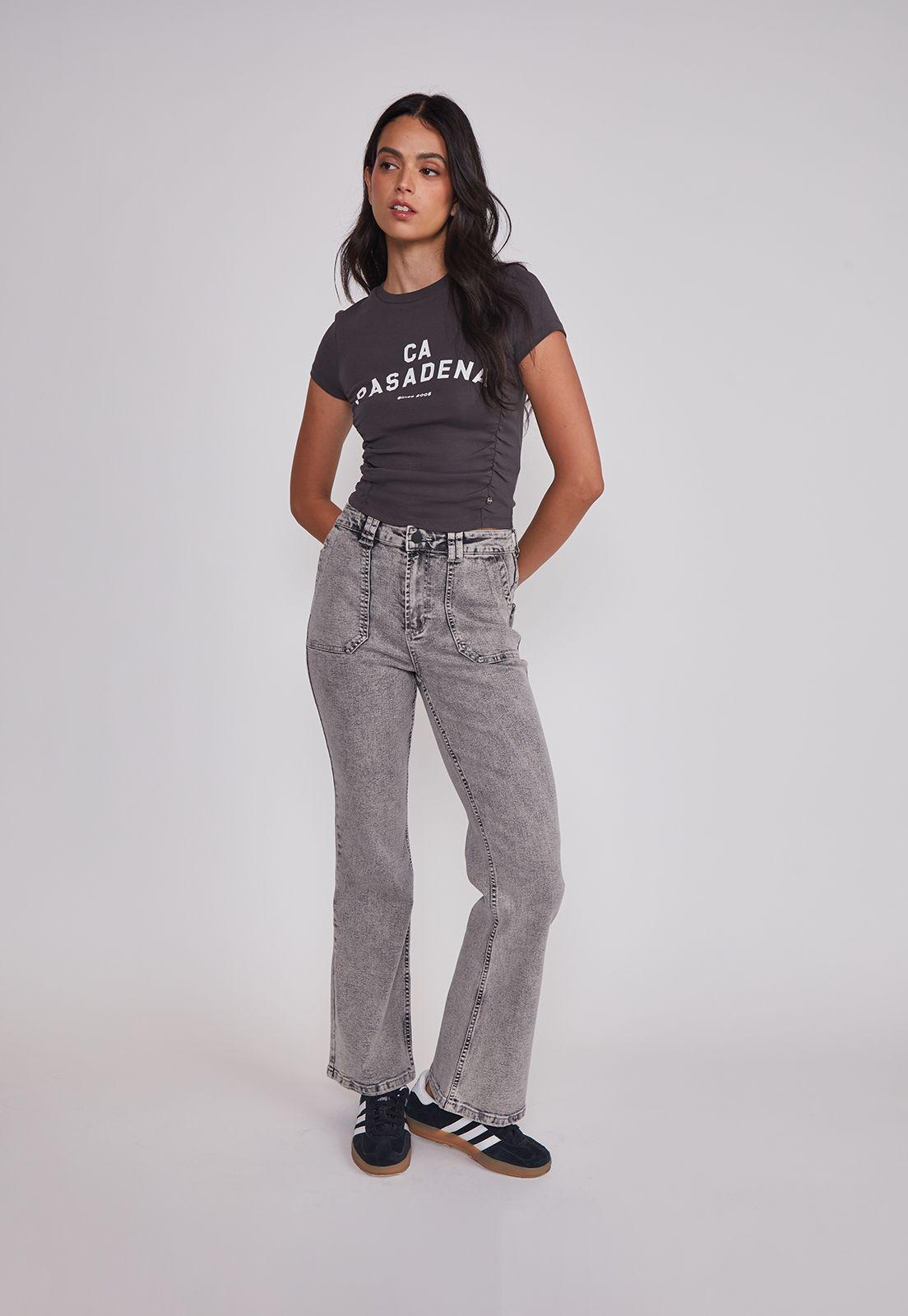 Polera Mujer Recogidos Laterales Acero Sioux-2