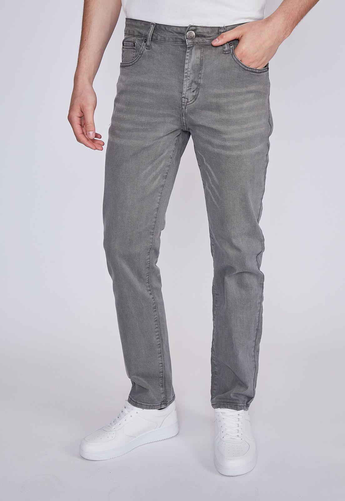 Jeans Hombre Slim Pata Ancha Gris Sioux-0