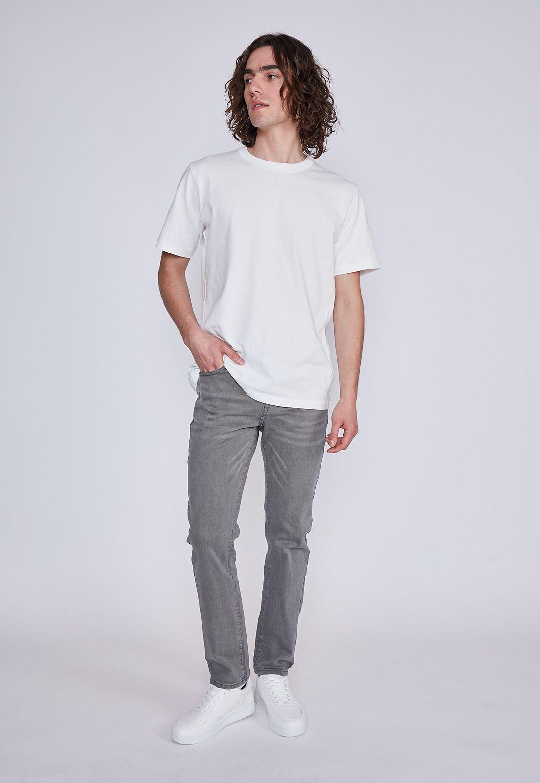 Jeans Hombre Slim Pata Ancha Gris Sioux-3