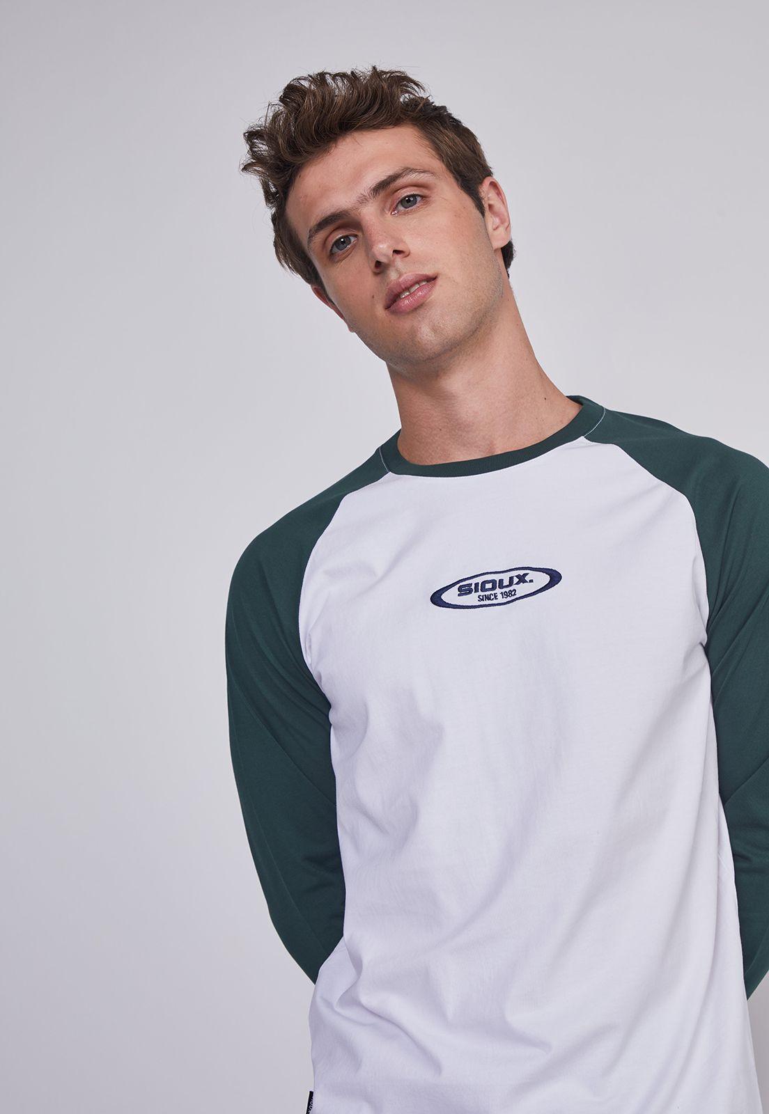 Polera Hombre Bicolor Verde Sioux-1