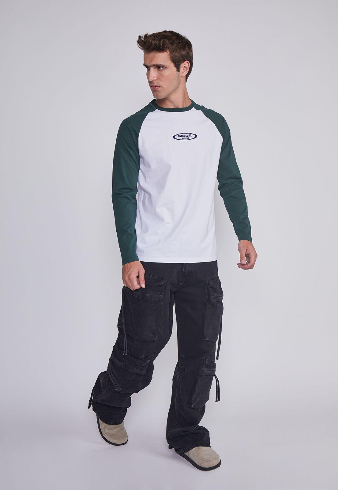 Polera Hombre Bicolor Verde Sioux-4