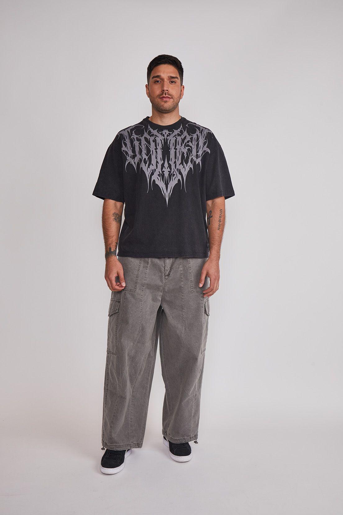 Pantalón Hombre Baggy Cargo Gris Sioux-3