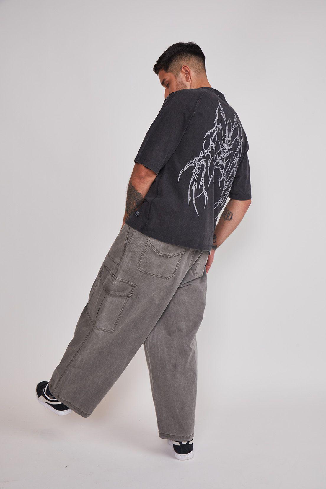 Pantalón Hombre Baggy Cargo Gris Sioux-4