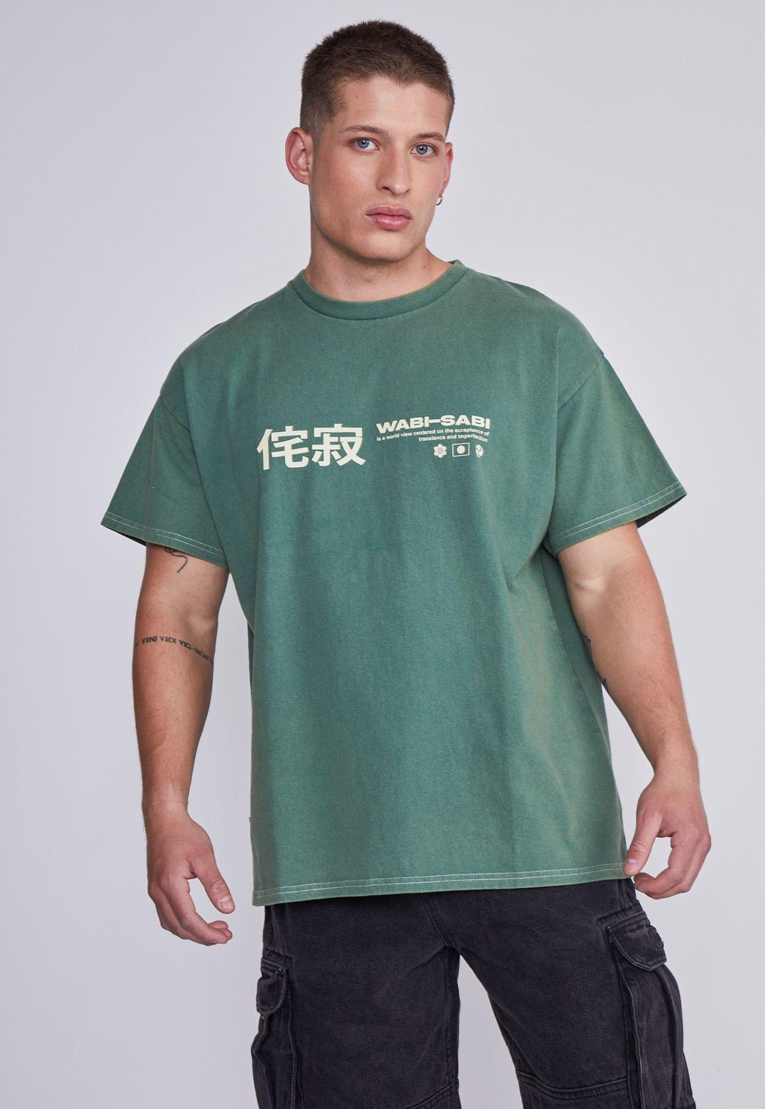 Polera Hombre Verde Lavada Oriental Sioux-0