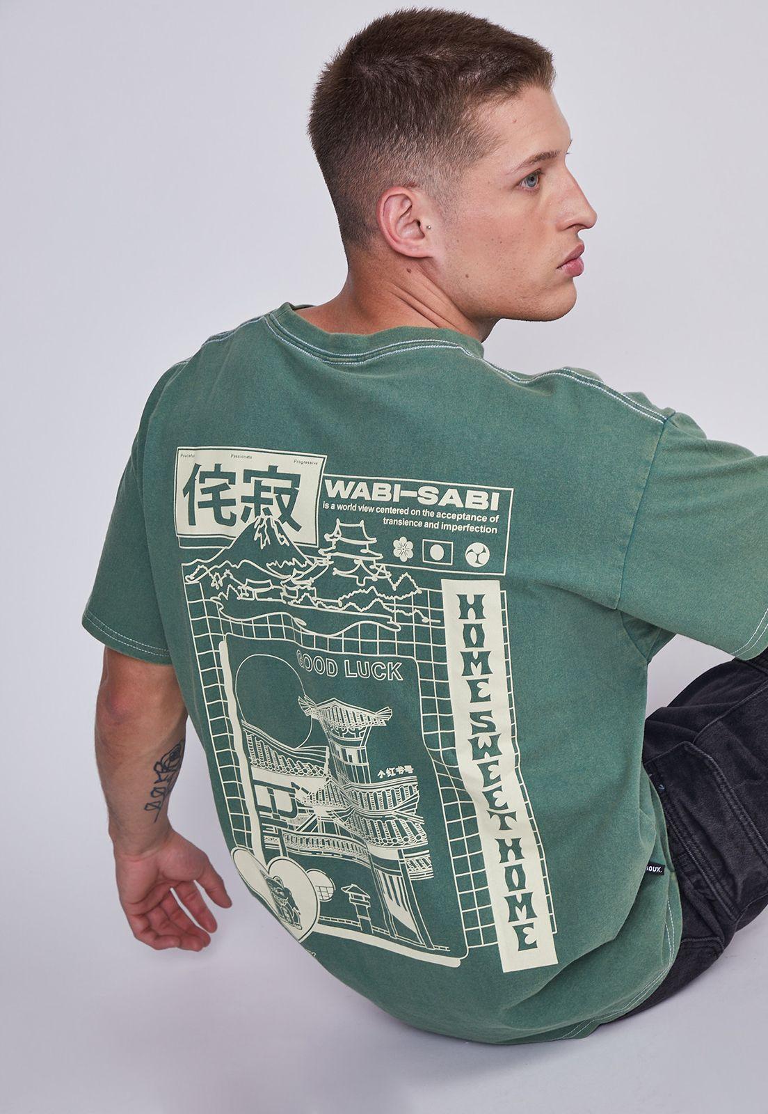 Polera Hombre Verde Lavada Oriental Sioux-2