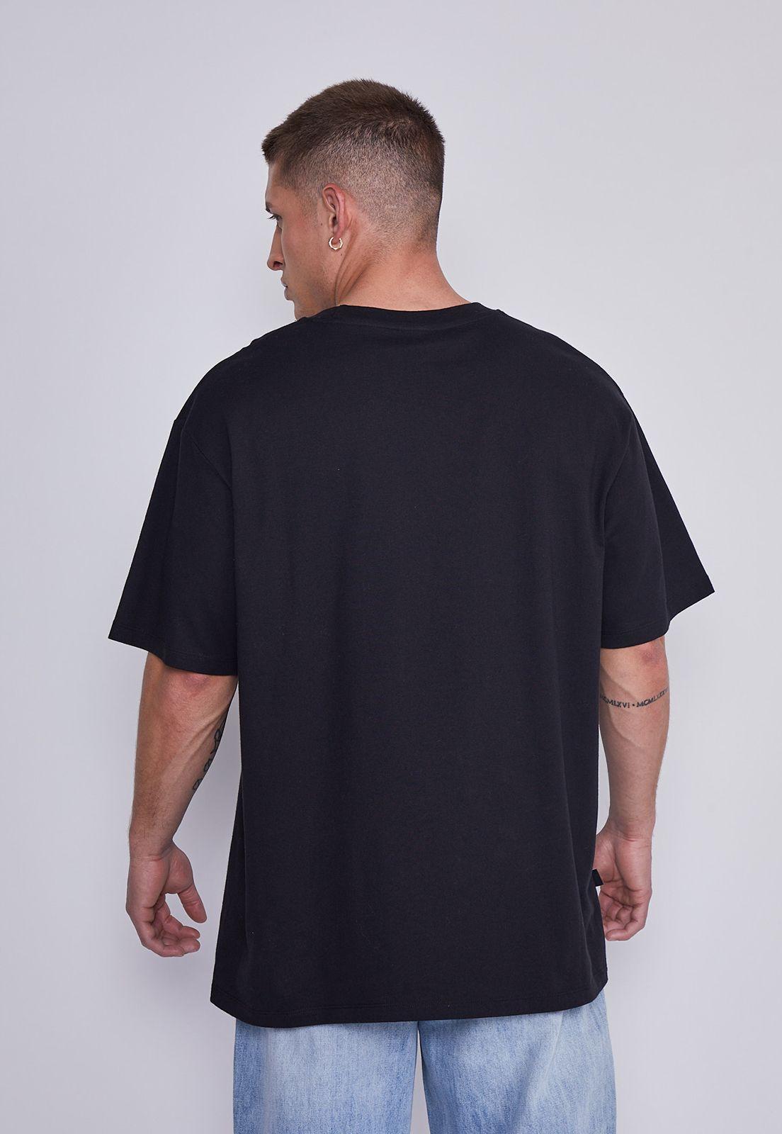 Polera Hombre Negro Letras Goticas Sioux-3