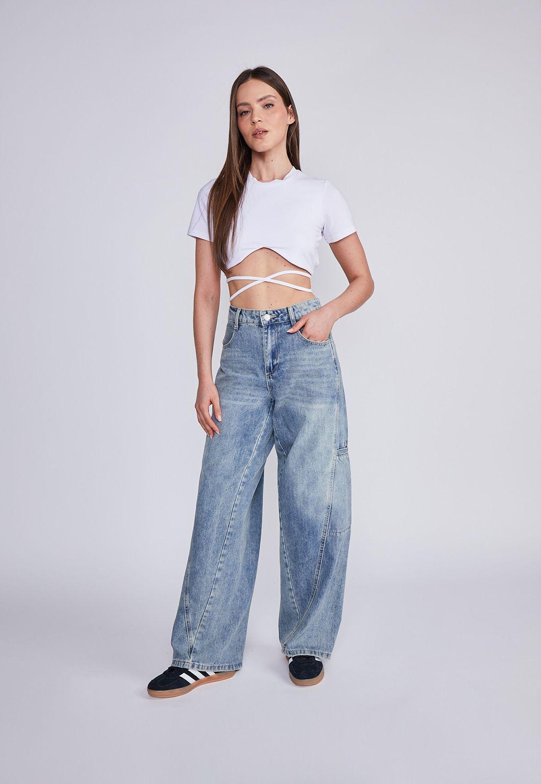 Polera Mujer Blanco Lazo Cintura Sioux-3