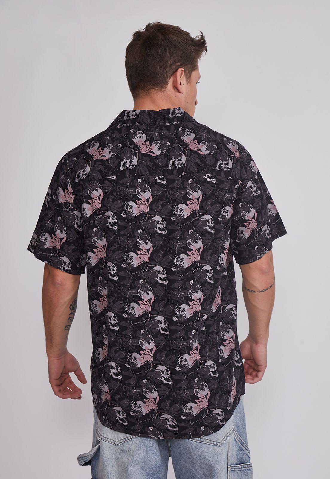 Camisa Hombre Full Print Gris Sioux-3