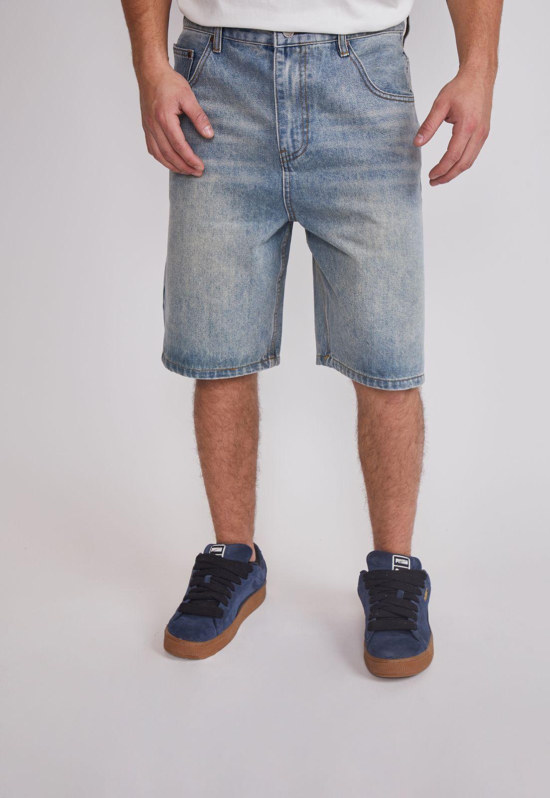 Bermuda Hombre Baggy Leve Oxidado Azul Sioux-0