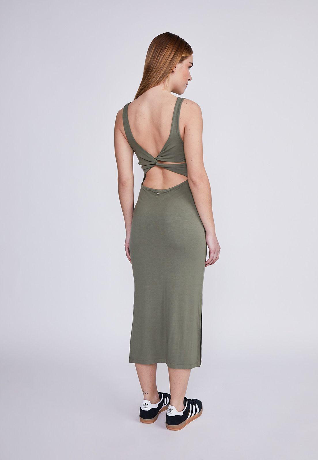 Vestido Mujer Verde Espalda Descubierta Sioux-4