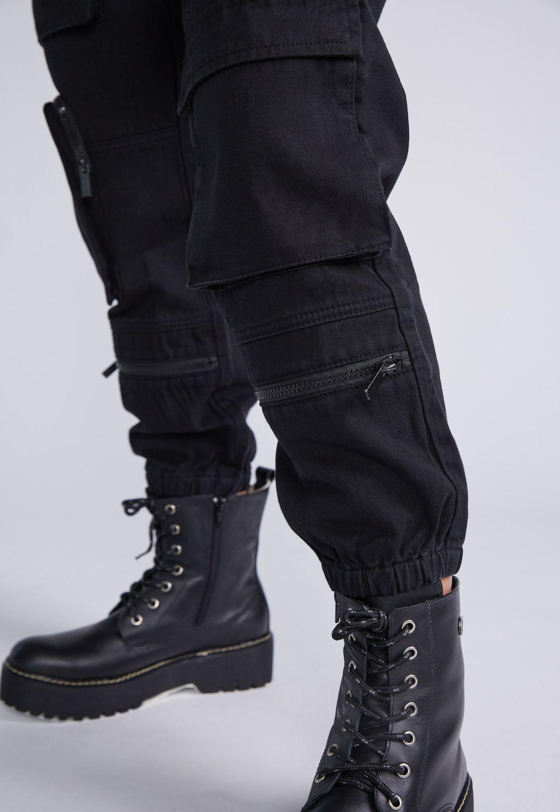 Pantalón Full Cargo Negro Sioux-1