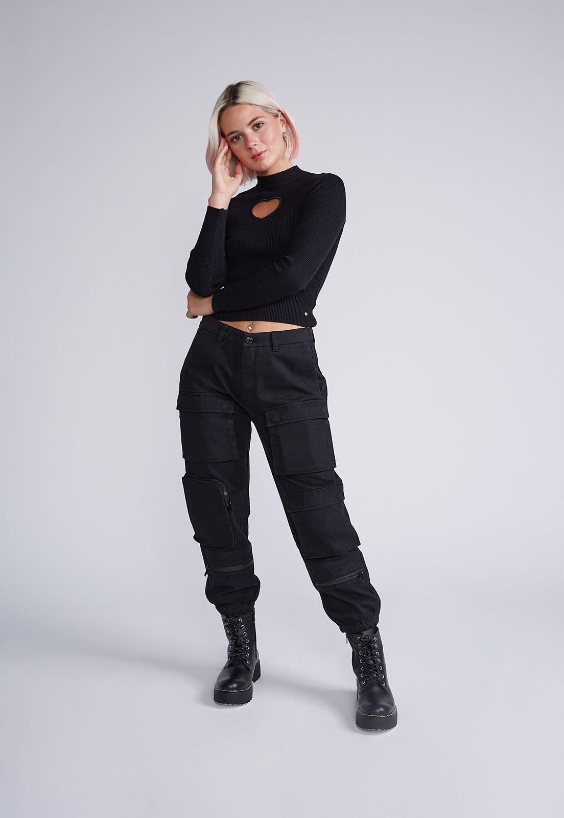 Pantalón Full Cargo Negro Sioux-3