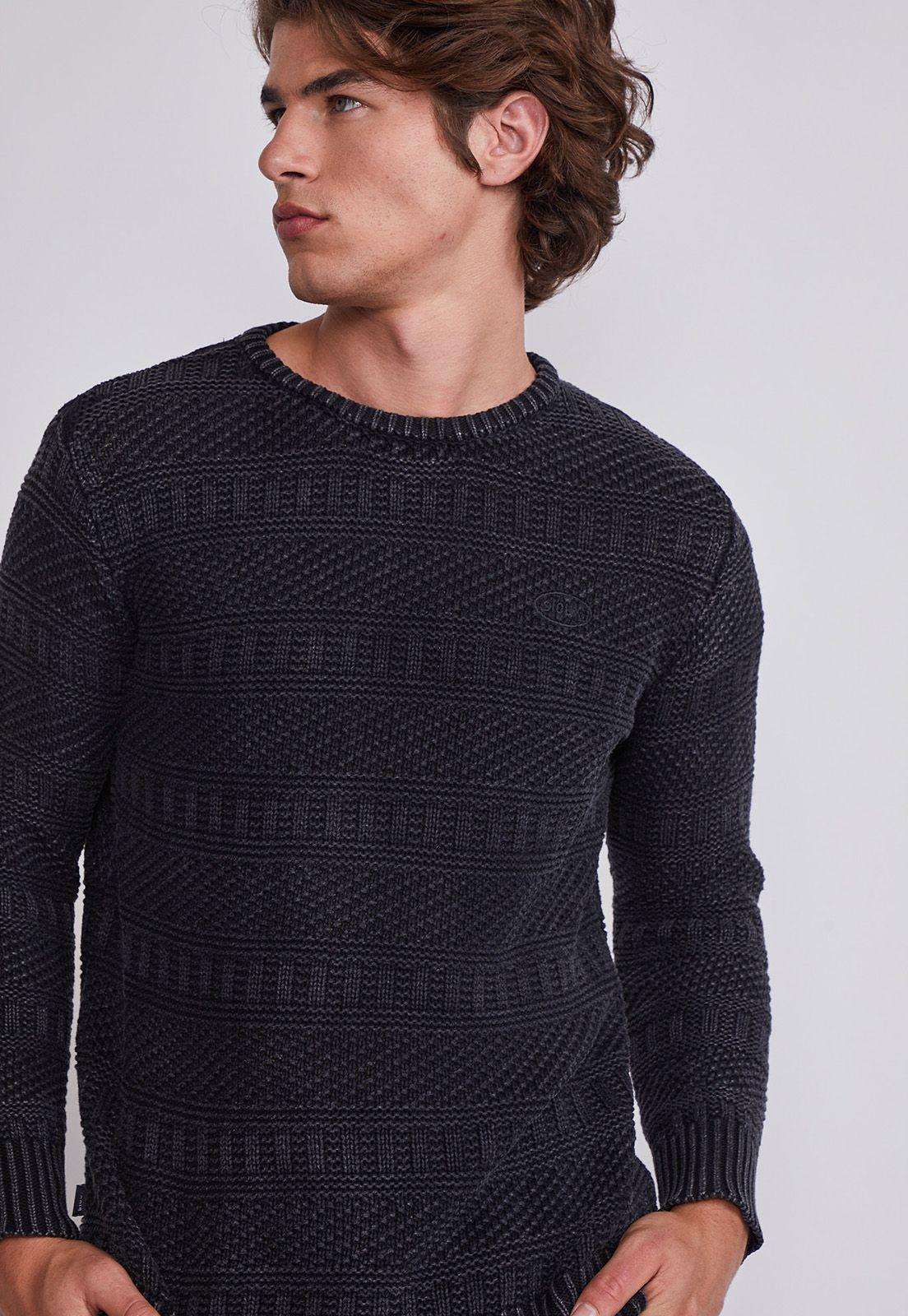 Sweater Hombre Acero Tejido Cuello Redondo Sioux-1
