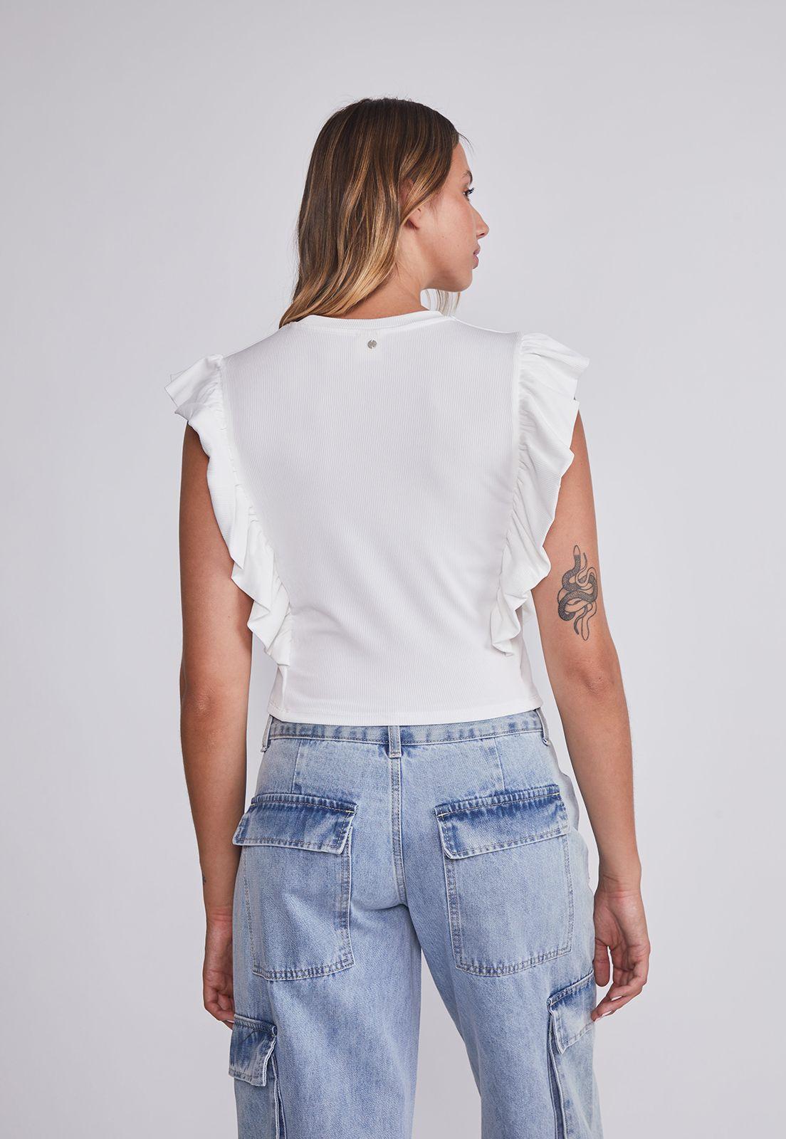 Polera Mujer Blanco Vuelos Costado Sioux-3