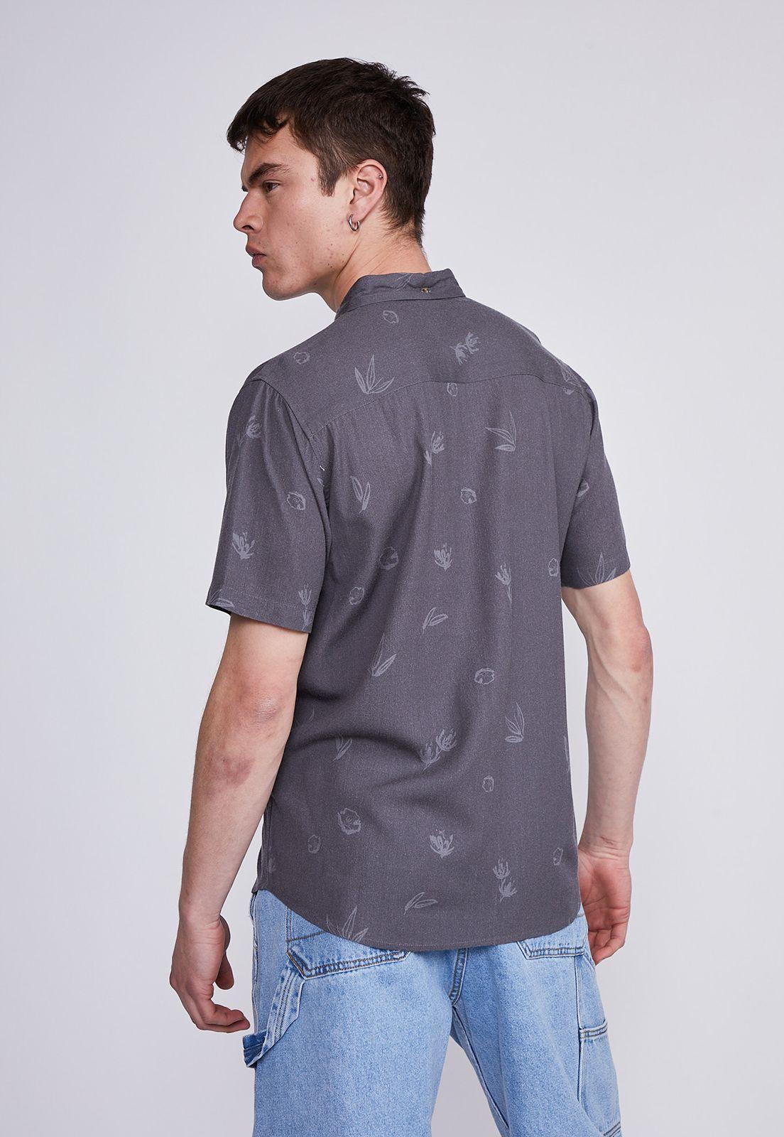 Camisa Hombre Gris Hojas Sioux-2