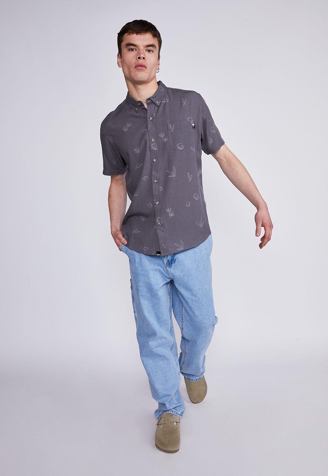 Camisa Hombre Gris Hojas Sioux-3