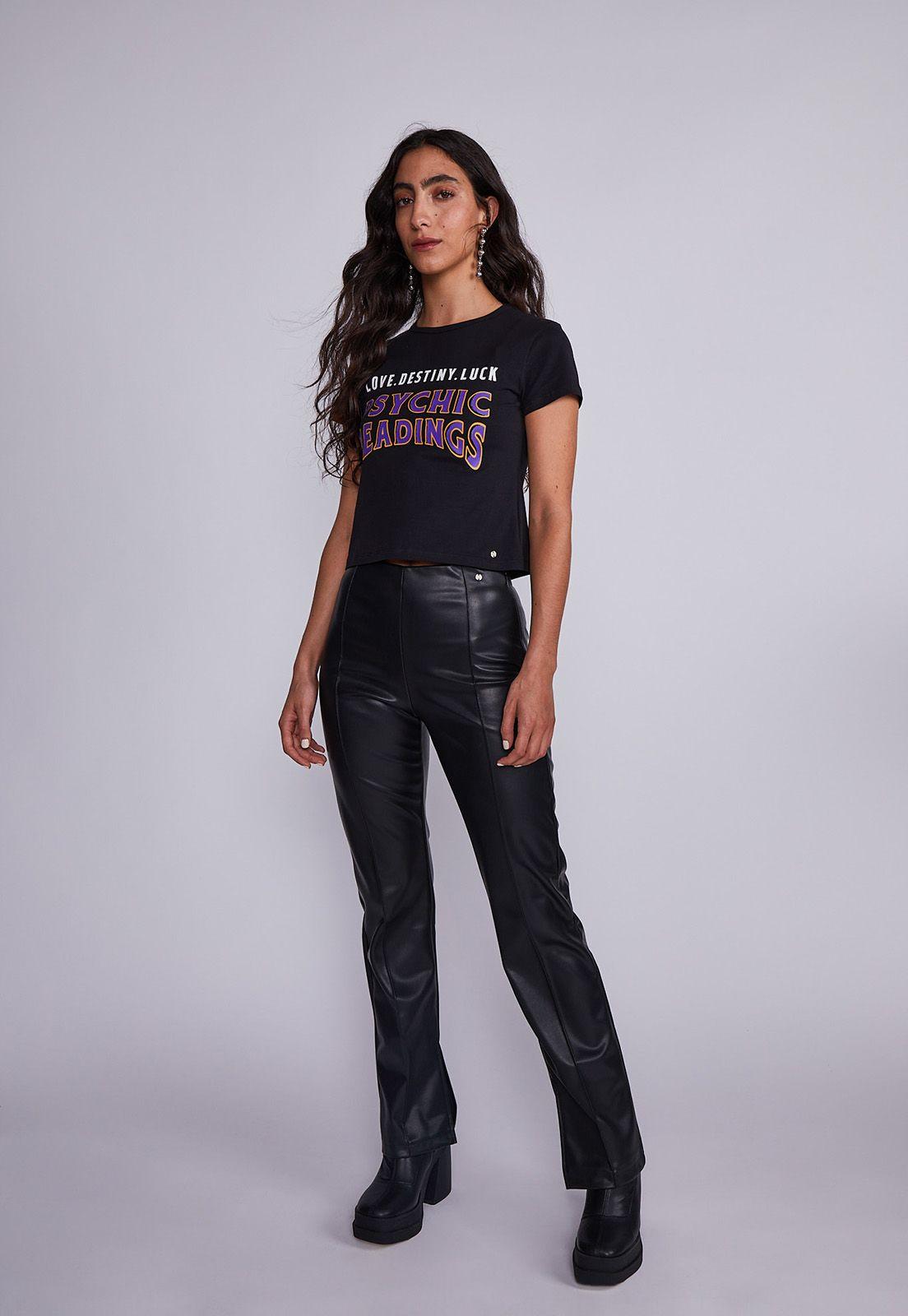 Polera Mujer Negro Psychic Readings Sioux-3