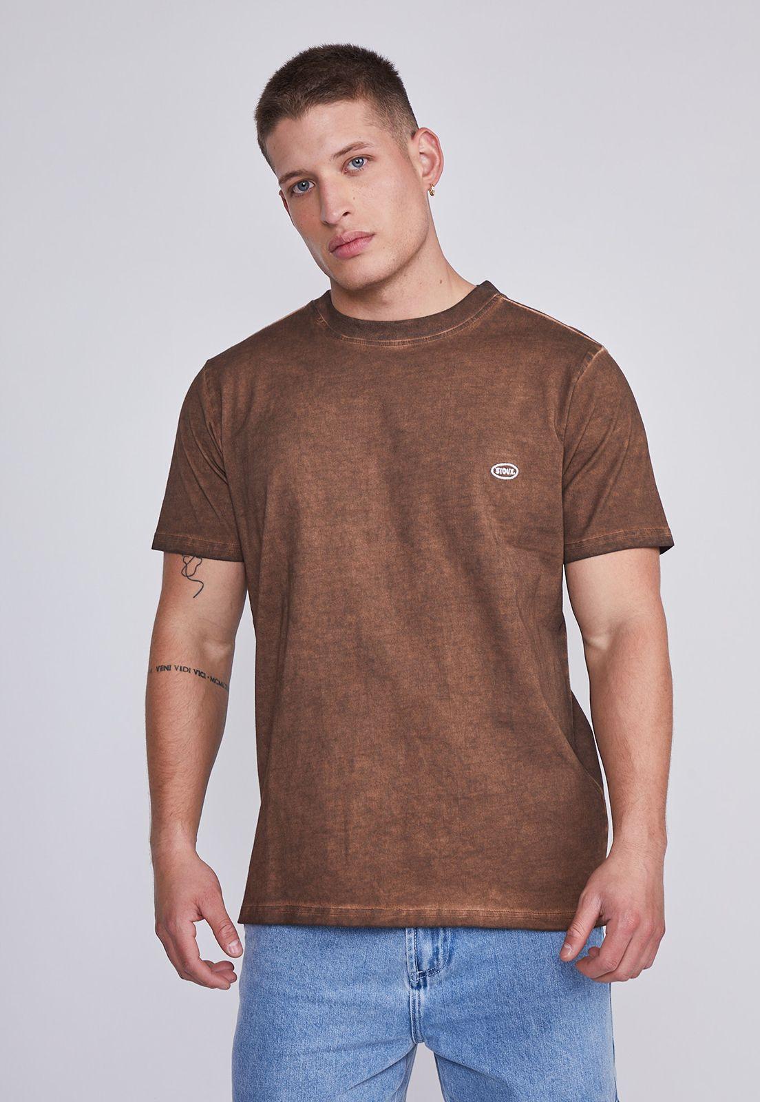 Polera Hombre Café Lavada Oversize Sioux-0