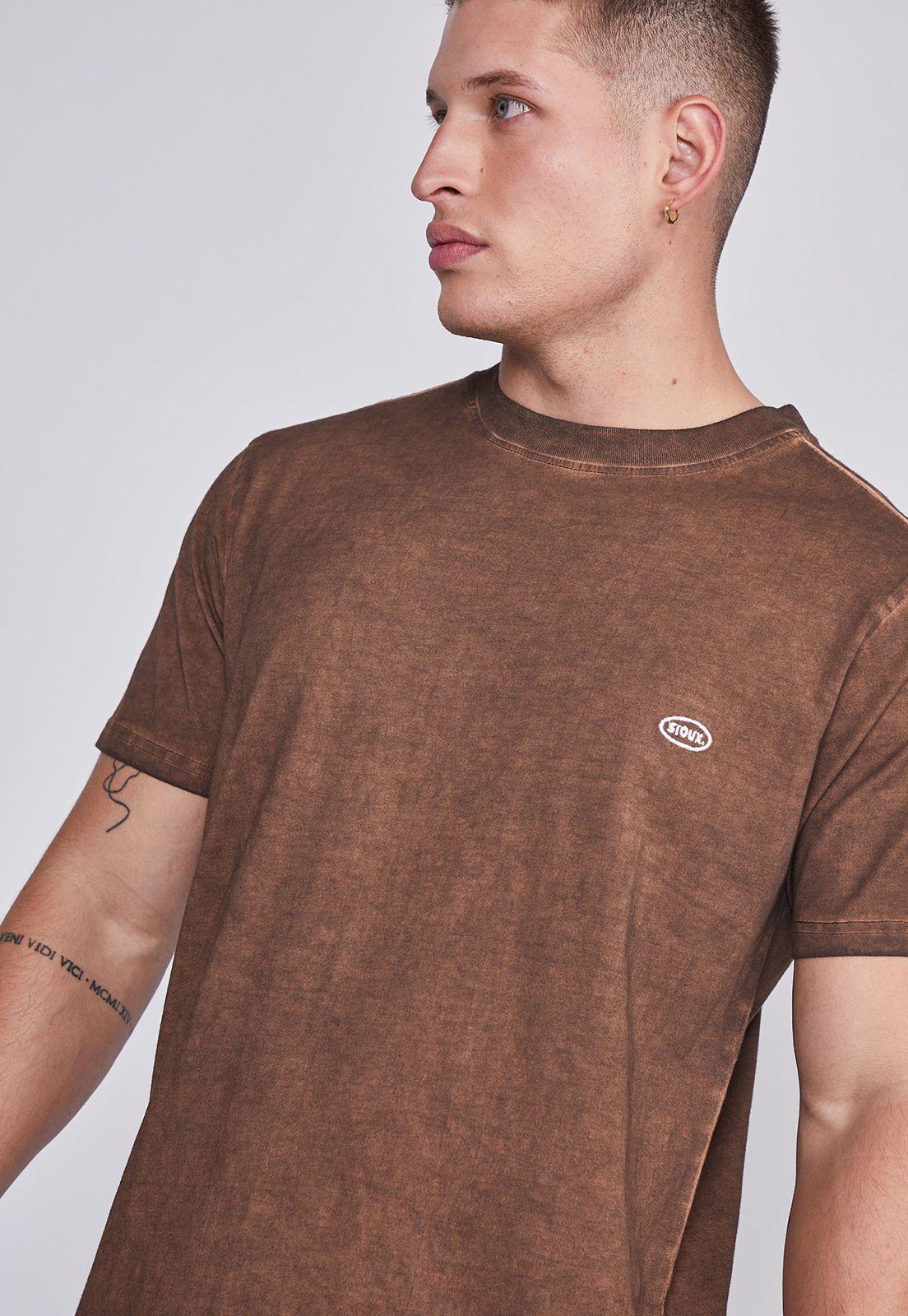 Polera Hombre Café Lavada Oversize Sioux-1