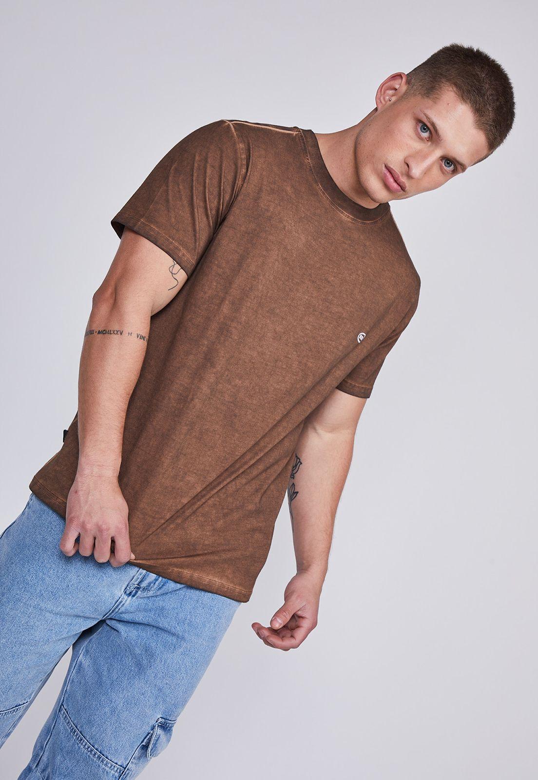 Polera Hombre Café Lavada Oversize Sioux-2