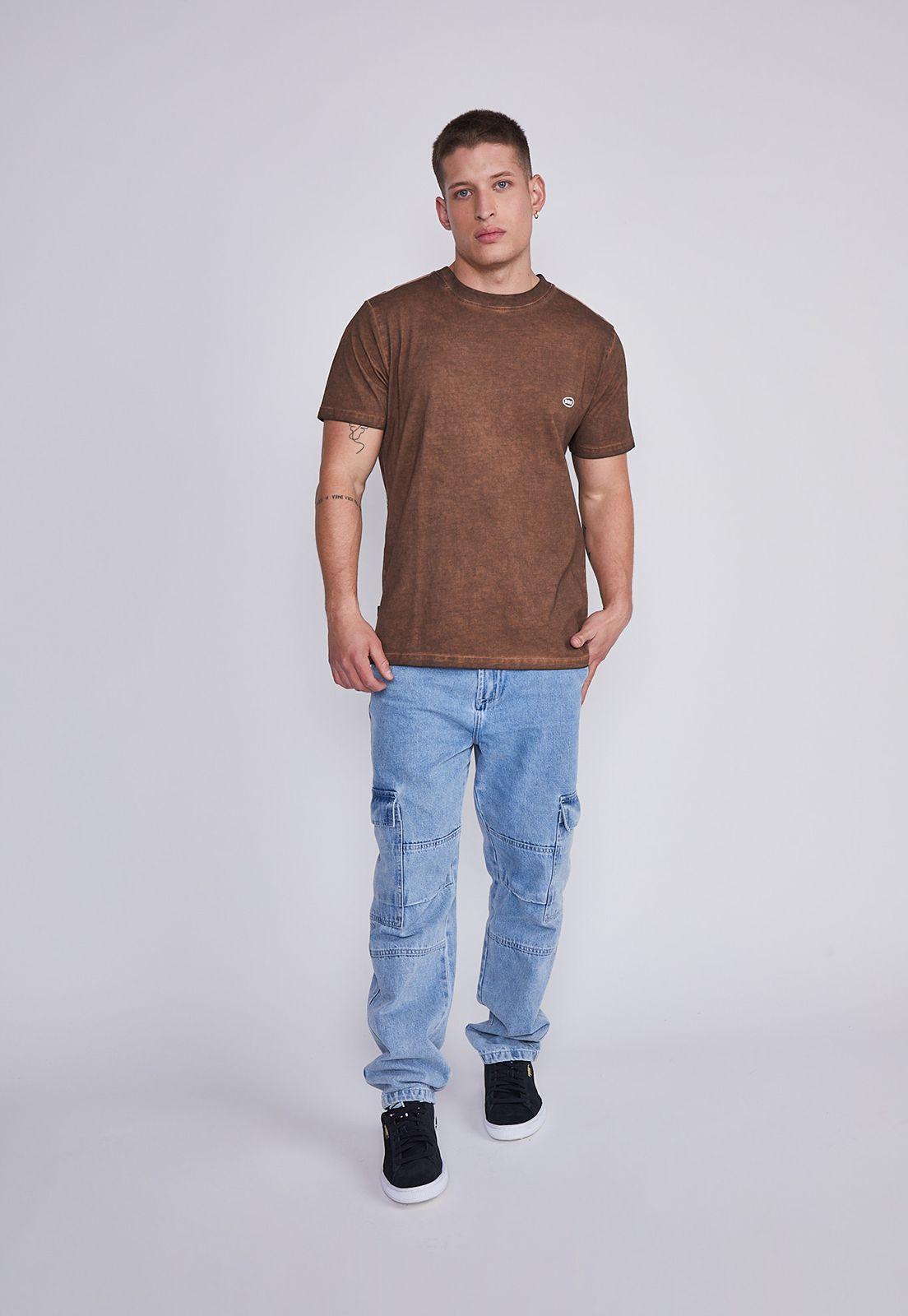 Polera Hombre Café Lavada Oversize Sioux-3