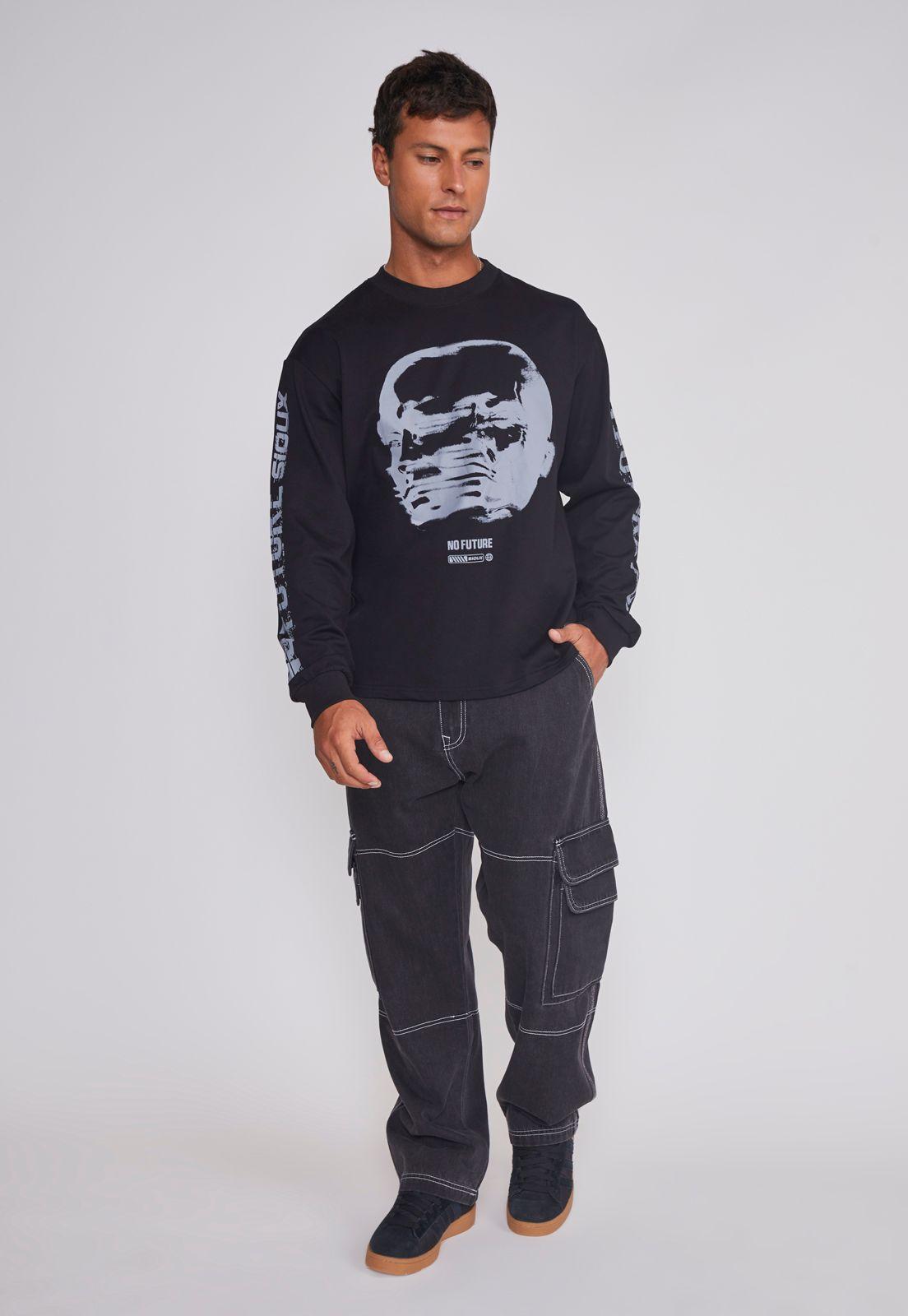 Polera Hombre Cara Puño Negro Sioux-2