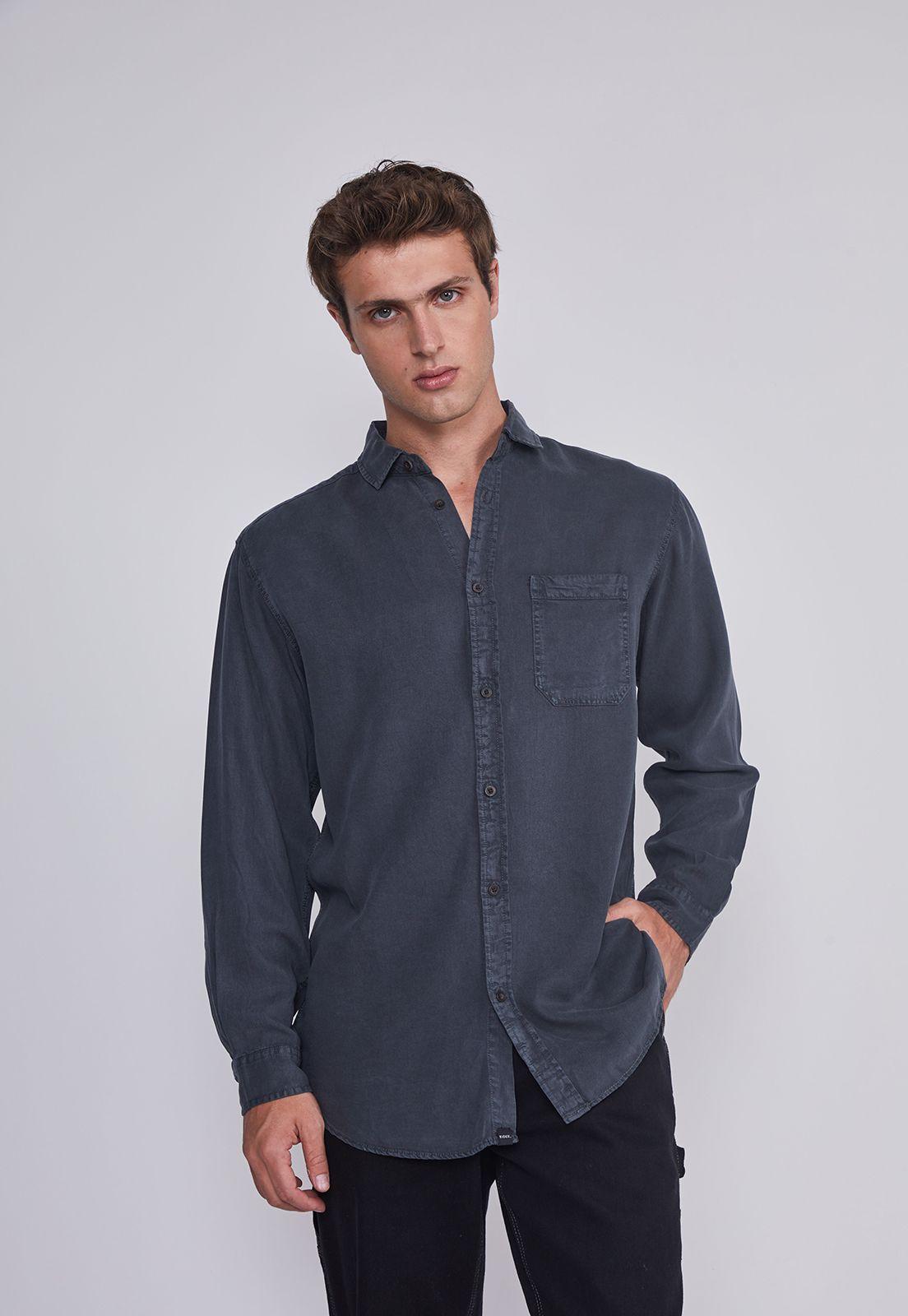 Camisa Hombre Lavada Azul Sioux-0
