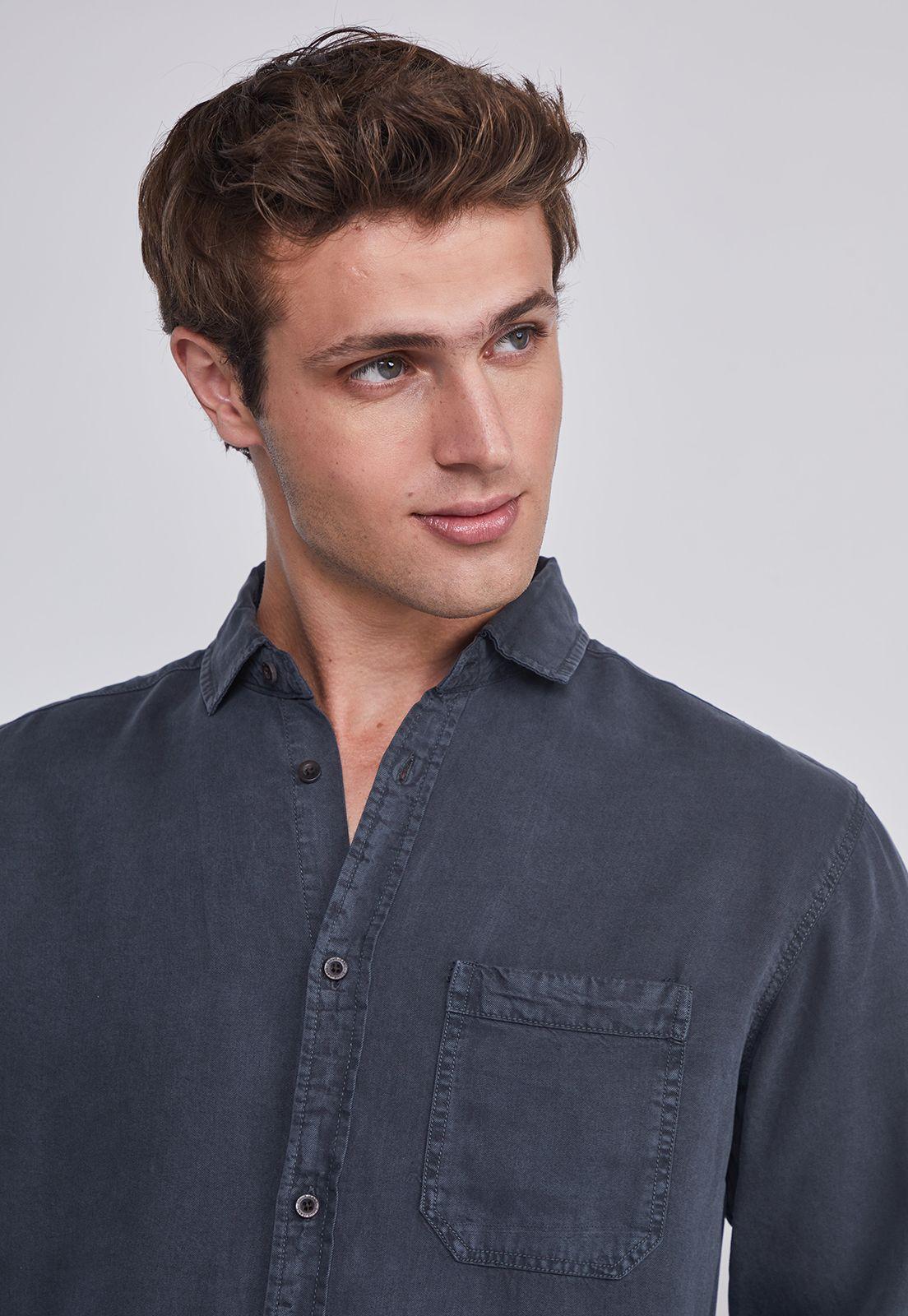 Camisa Hombre Lavada Azul Sioux-1