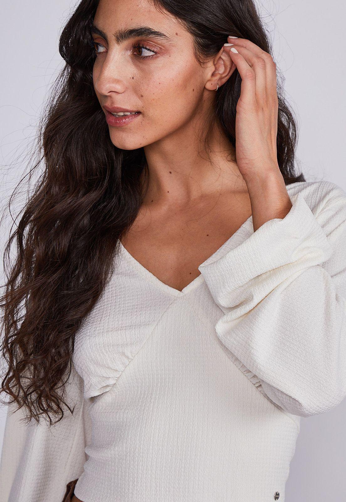 Blusa Mujer Crudo Punto Elasticado Sioux-1