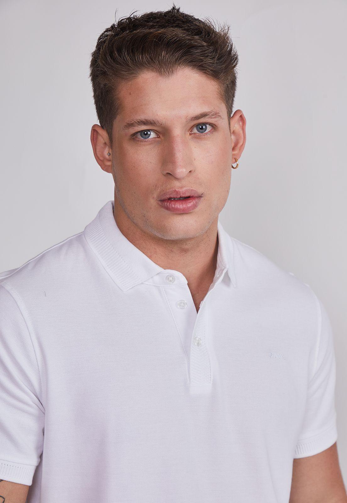 Polera Hombre Piqué Blanco Sioux-2