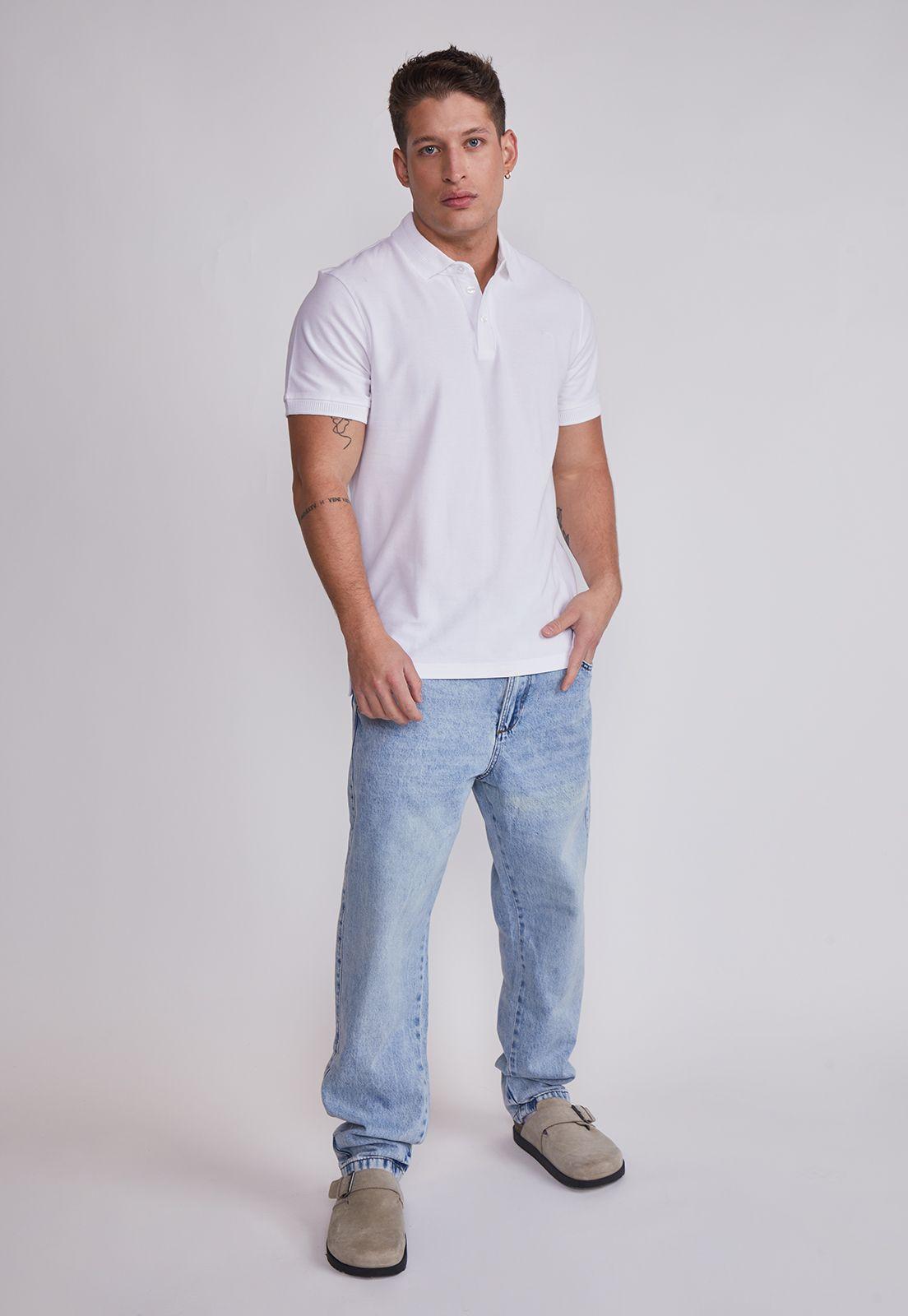 Polera Hombre Piqué Blanco Sioux-4