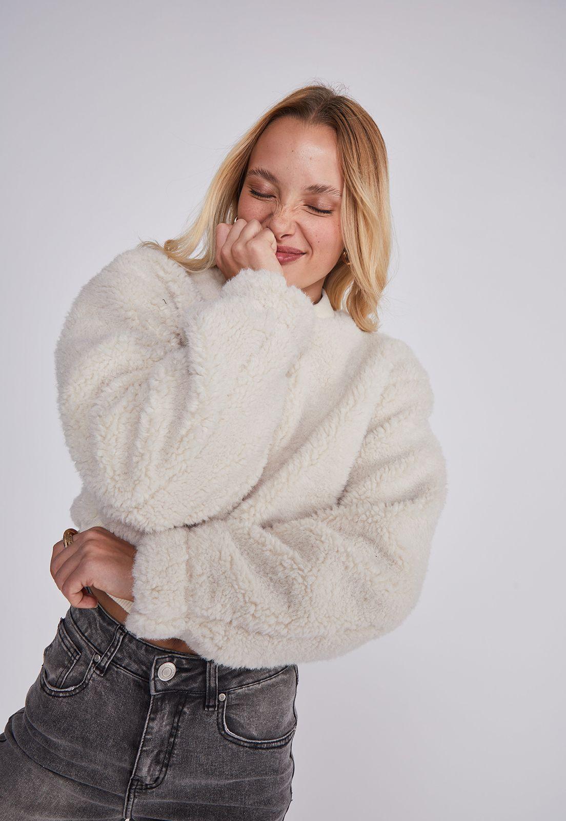 Chaqueta Mujer Bomber Crudo Sioux-2