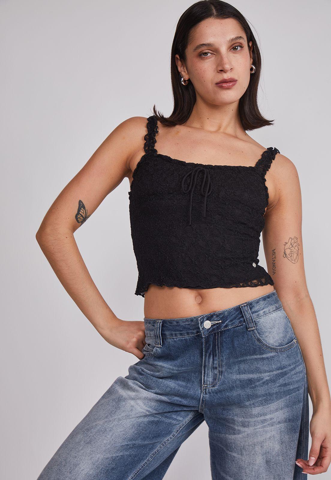 Peto Mujer Tipo Corset Negro Sioux-1