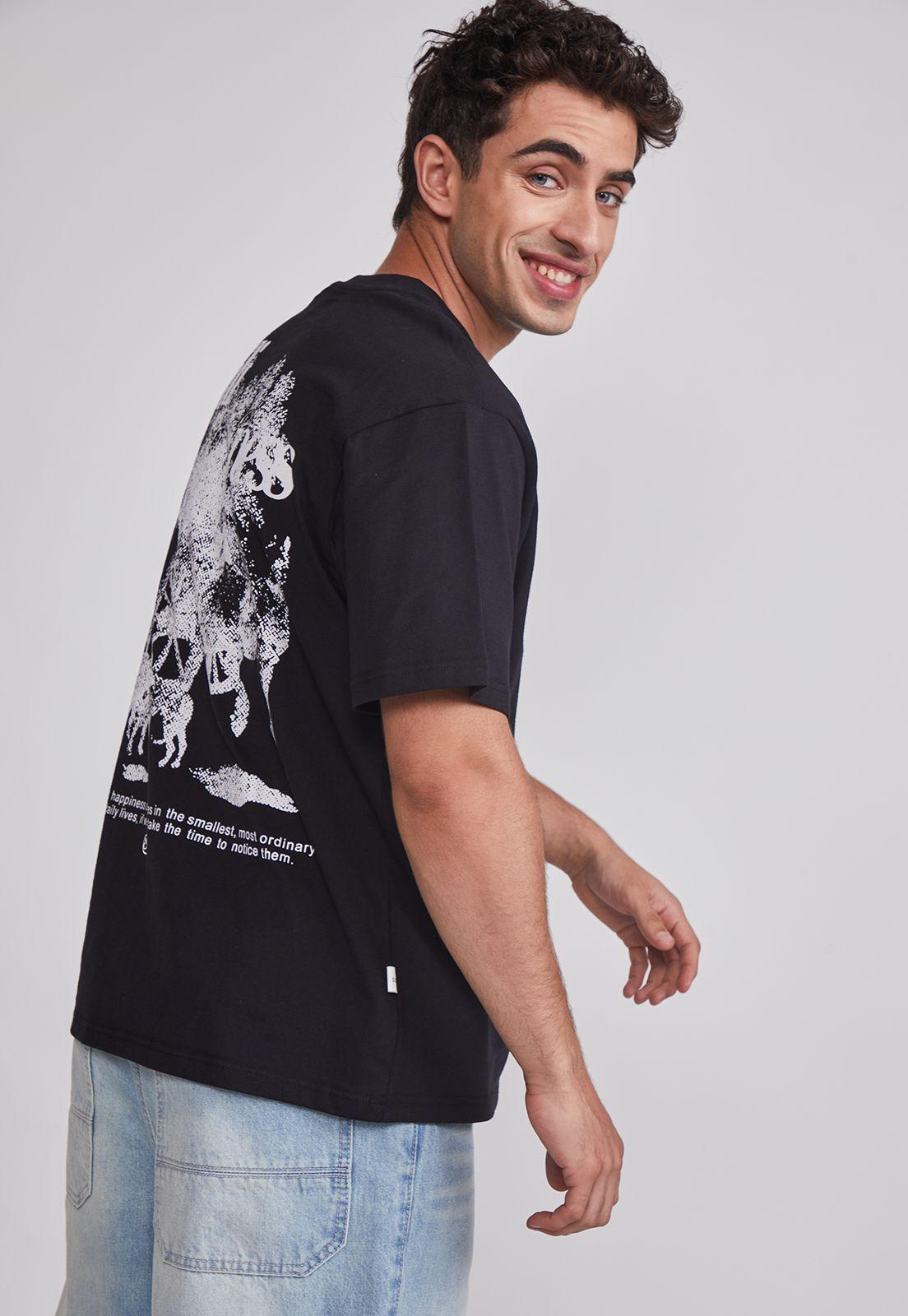 Polera Hombre Relaxed Carretas Negro Sioux-3
