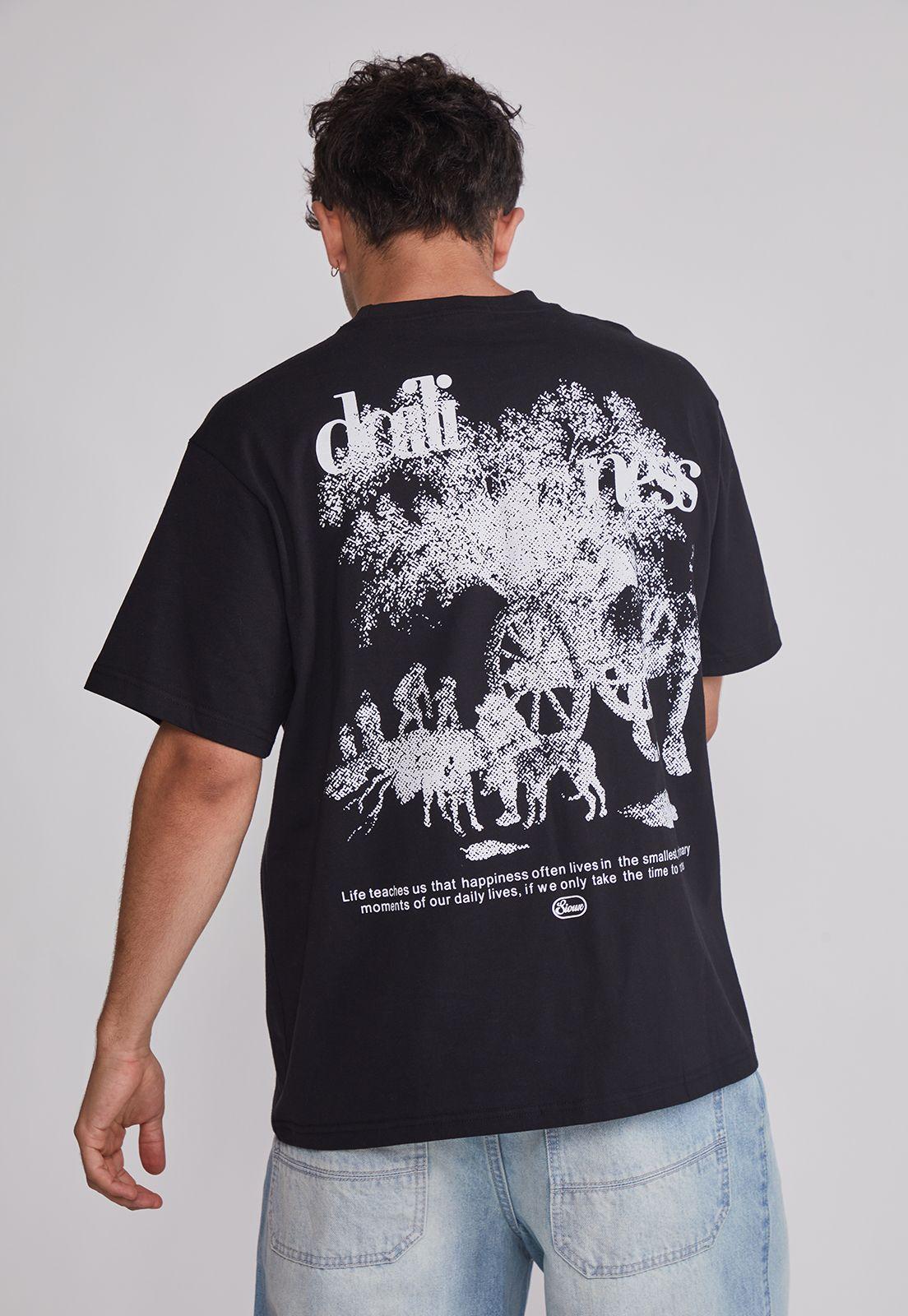 Polera Hombre Relaxed Carretas Negro Sioux-4