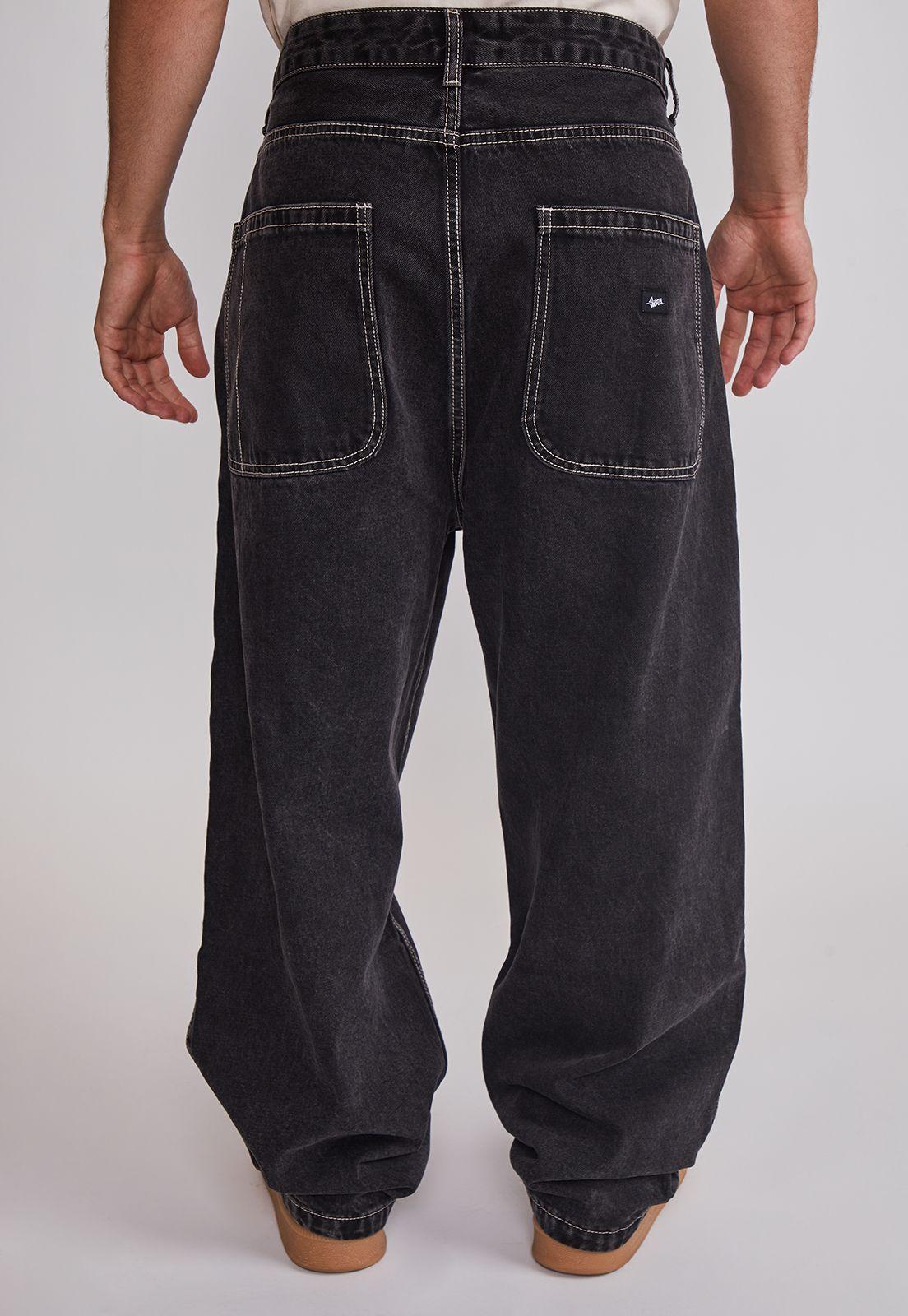 Jeans Hombre Baggy Cierre Negro Sioux-4