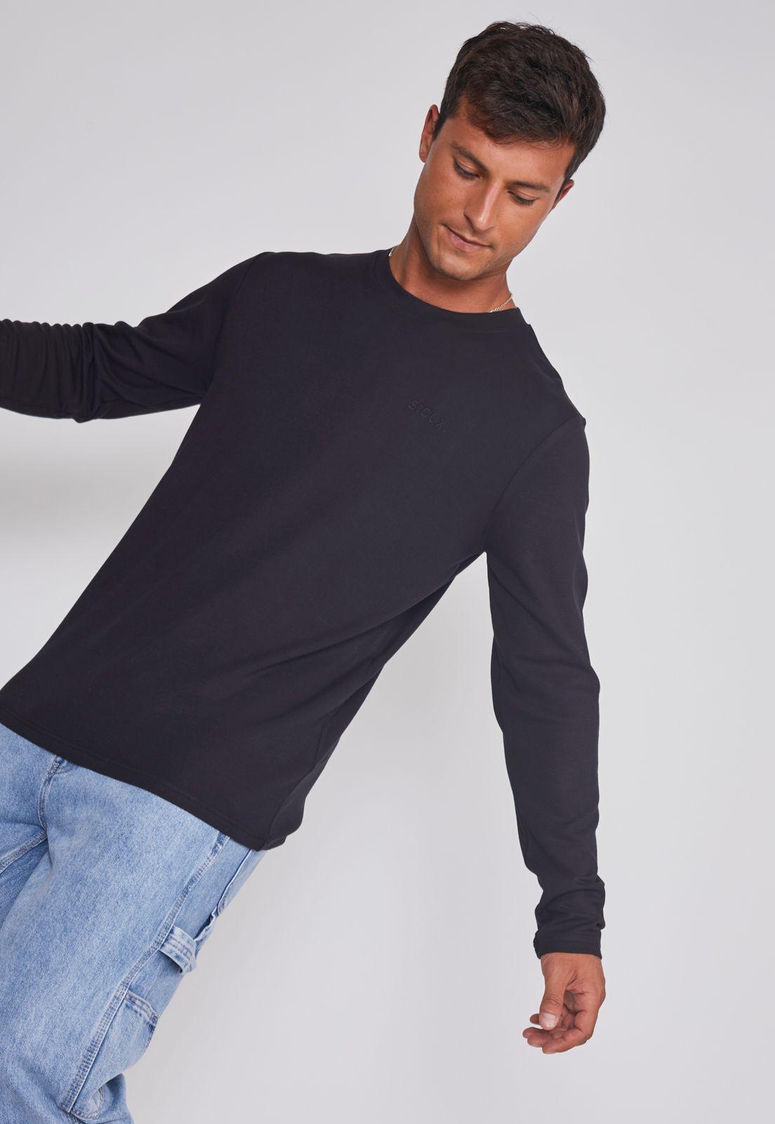 Polera Hombre Tipo Camiseta Térmica Negro Sioux-4