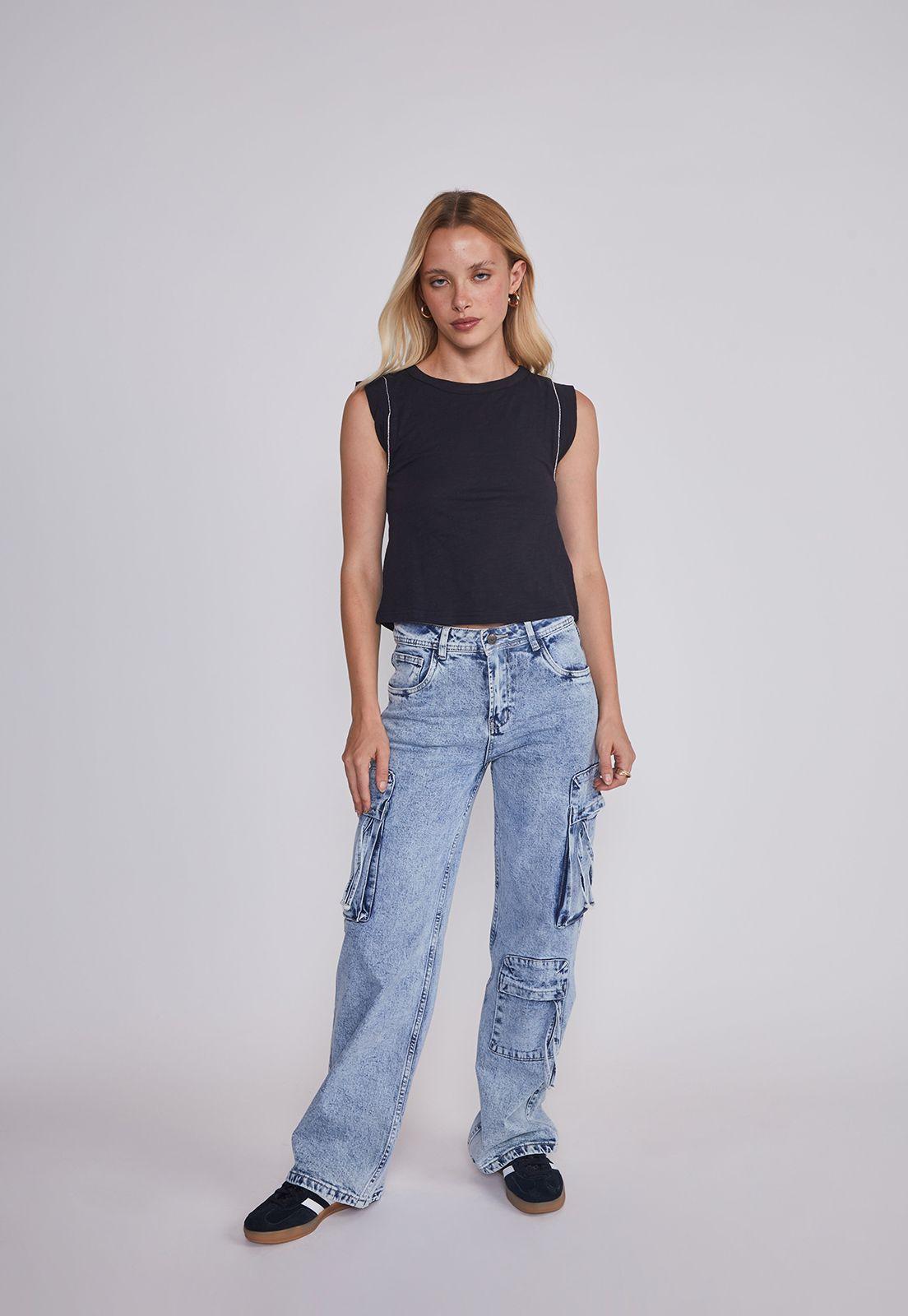 Polera Mujer Brillos Negro Sioux-3