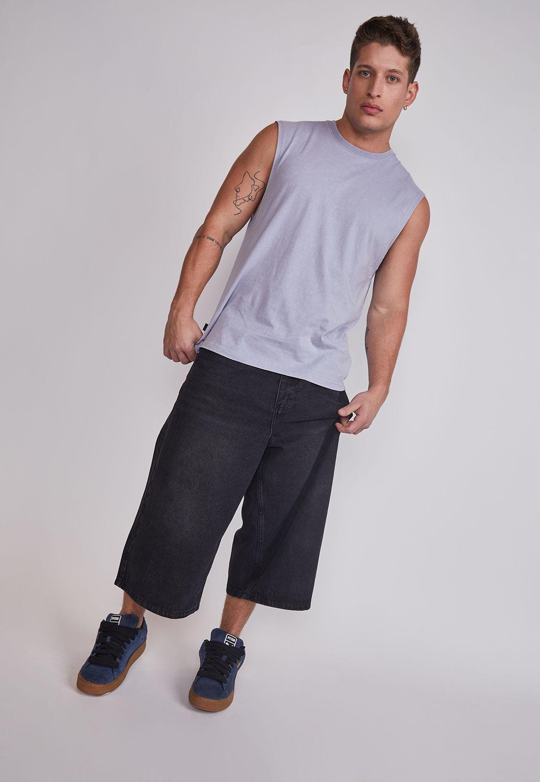Bermuda Hombre Super Baggy Negro Sioux-2