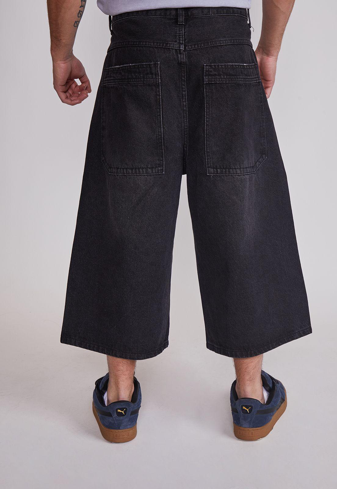 Bermuda Hombre Super Baggy Negro Sioux-3