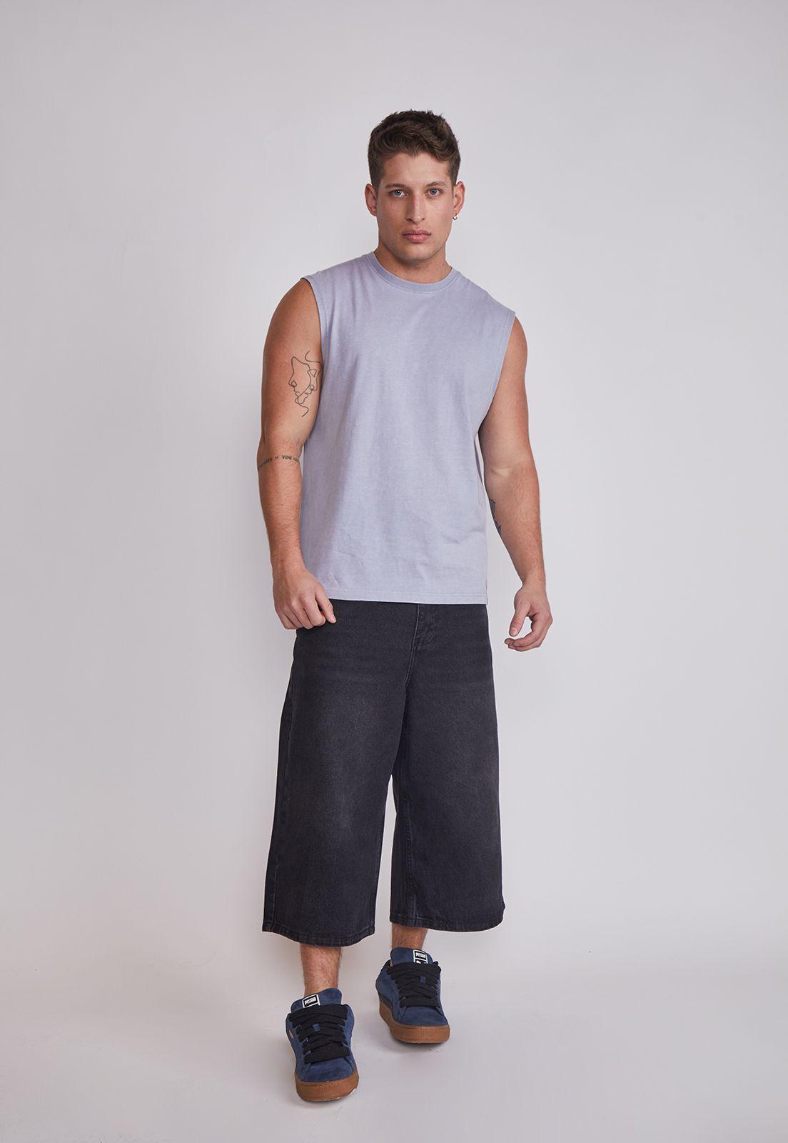 Bermuda Hombre Super Baggy Negro Sioux-4