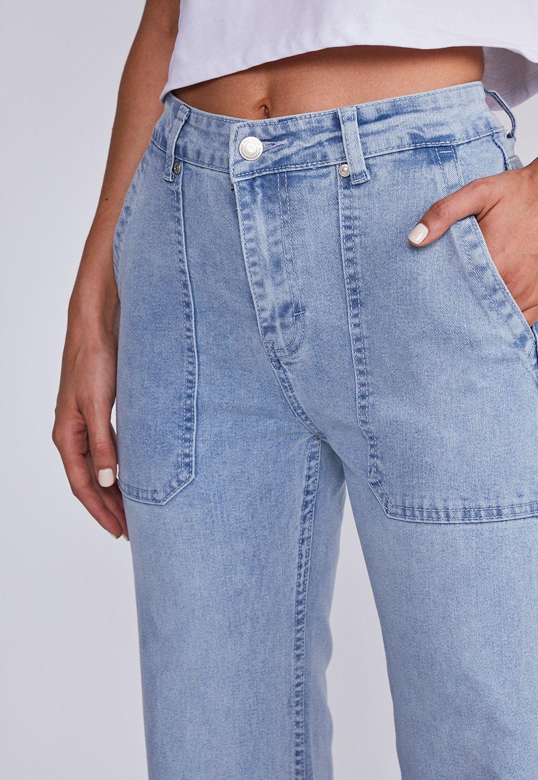 Jeans Mujer Azul Flare Basta Deshilachada Sioux-1