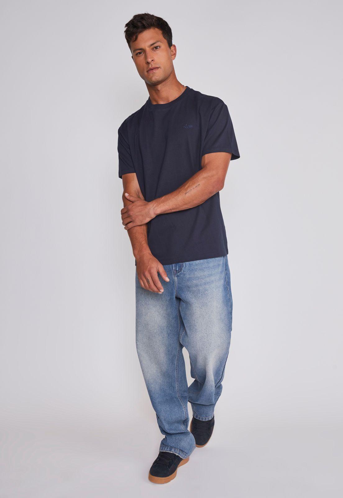 Polera Hombre Basic Azul Sioux-2