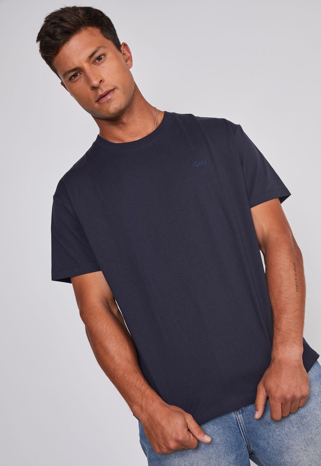 Polera Hombre Basic Azul Sioux-4
