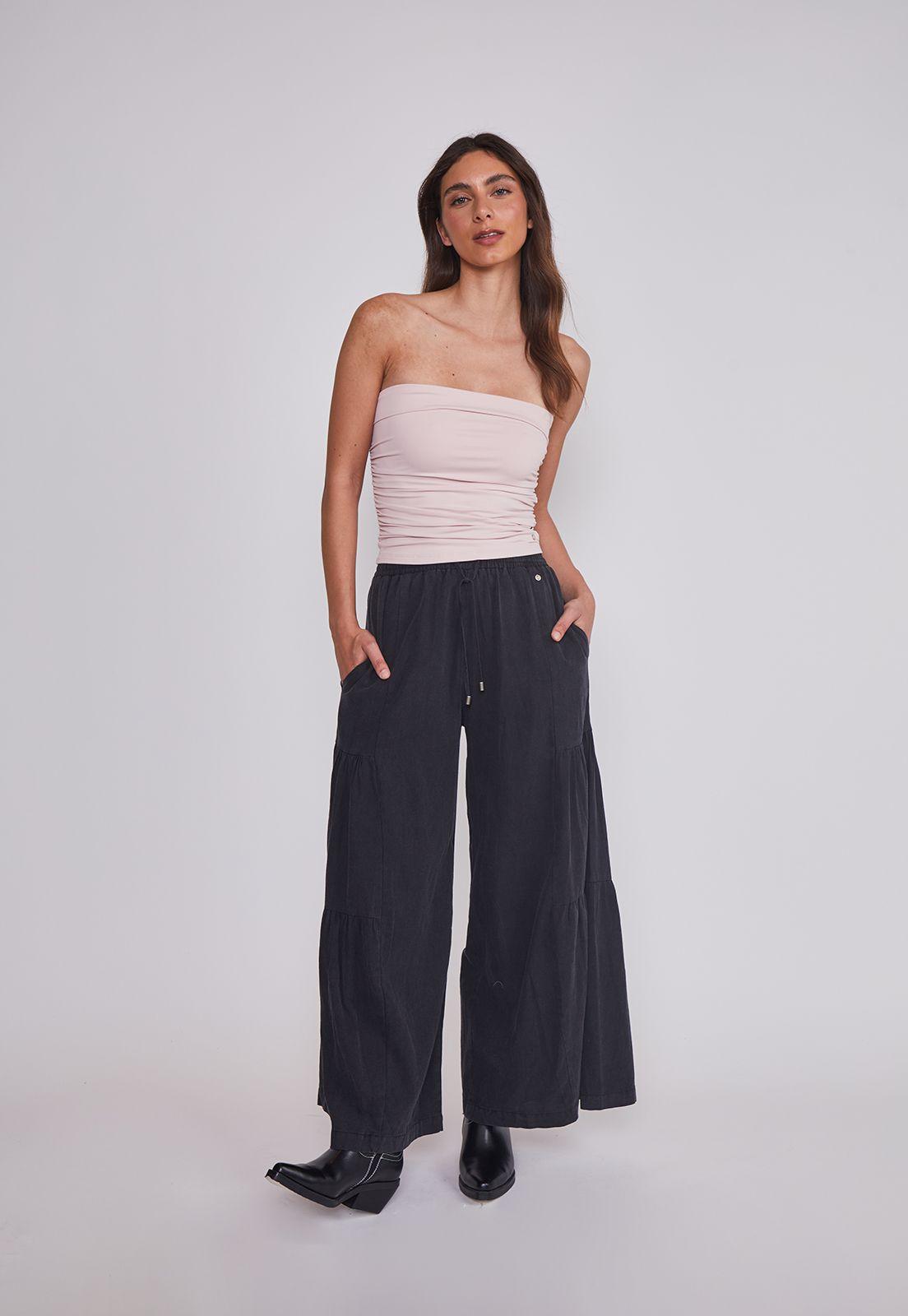 Pantalón Mujer Extra Wide Leg Negro Sioux-4
