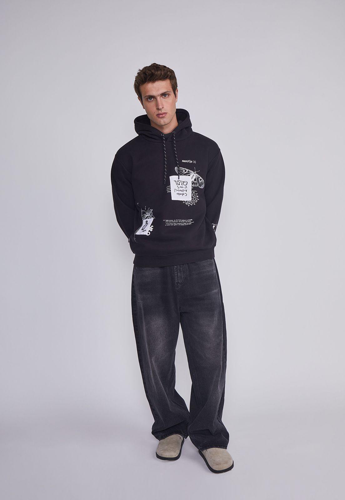 Poleron Hombre Mariposa Negro Sioux-4
