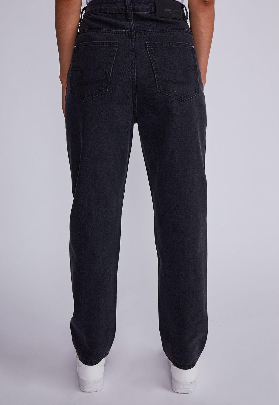 Jeans Mujer Negro Regular Brillos Sioux-2